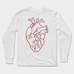 red heart fine line Long Sleeve T-Shirt